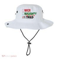 Nice Naughty I Tried Funny Christmas Checklist Bucket Hat thumb 0