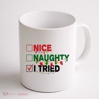 Nice Naughty I Tried Funny Christmas Checklist Coffee Mug thumb 1