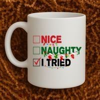 Nice Naughty I Tried Funny Christmas Checklist Coffee Mug thumb 2