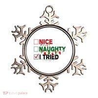 Nice Naughty I Tried Funny Christmas Checklist Ornament thumb 0