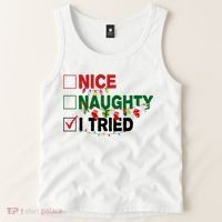 Nice Naughty I Tried Funny Christmas Checklist Tank Top thumb 2