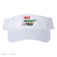 Nice Naughty I Tried Funny Christmas Checklist Visor thumb 0