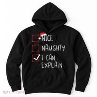 Nice Naughty I Can Explain Christmas List Xmas Santa Claus Hoodie thumb 0
