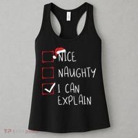 Nice Naughty I Can Explain Christmas List Xmas Santa Claus Women's Tank Top thumb 3