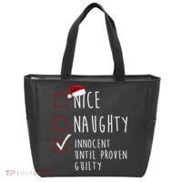 Nice Naughty Innocent Until Proven Guilty Christmas Checklist Tote Bag thumb 0