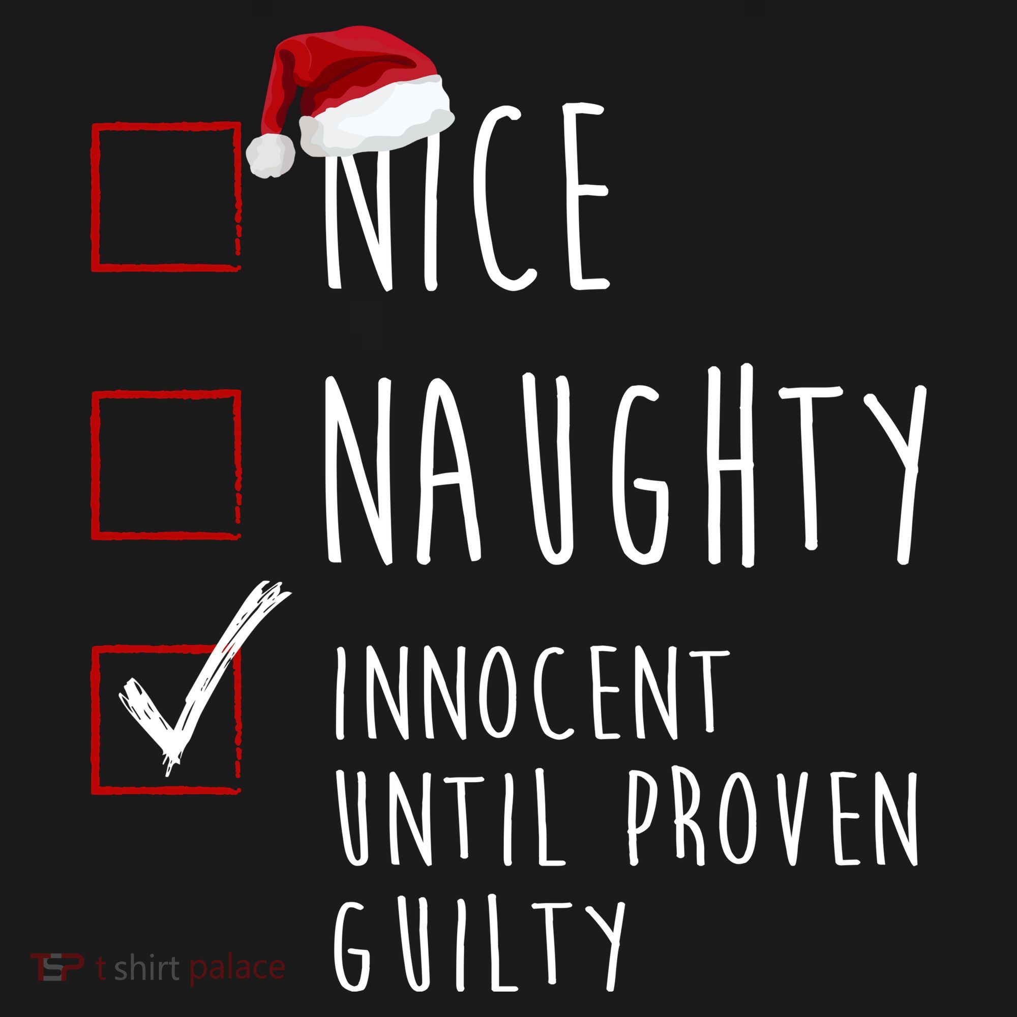 Nice Naughty Innocent Until Proven Guilty Christmas Checklist Tote Bag
