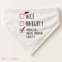 Nice Naughty Innocent Until Proven Guilty Christmas Checklist USA-Made Doggie Bandana thumb 0