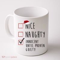 Nice Naughty Innocent Until Proven Guilty Christmas Checklist Coffee Mug thumb 0