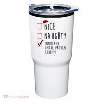 Nice Naughty Innocent Until Proven Guilty Christmas Checklist Tumbler thumb 0