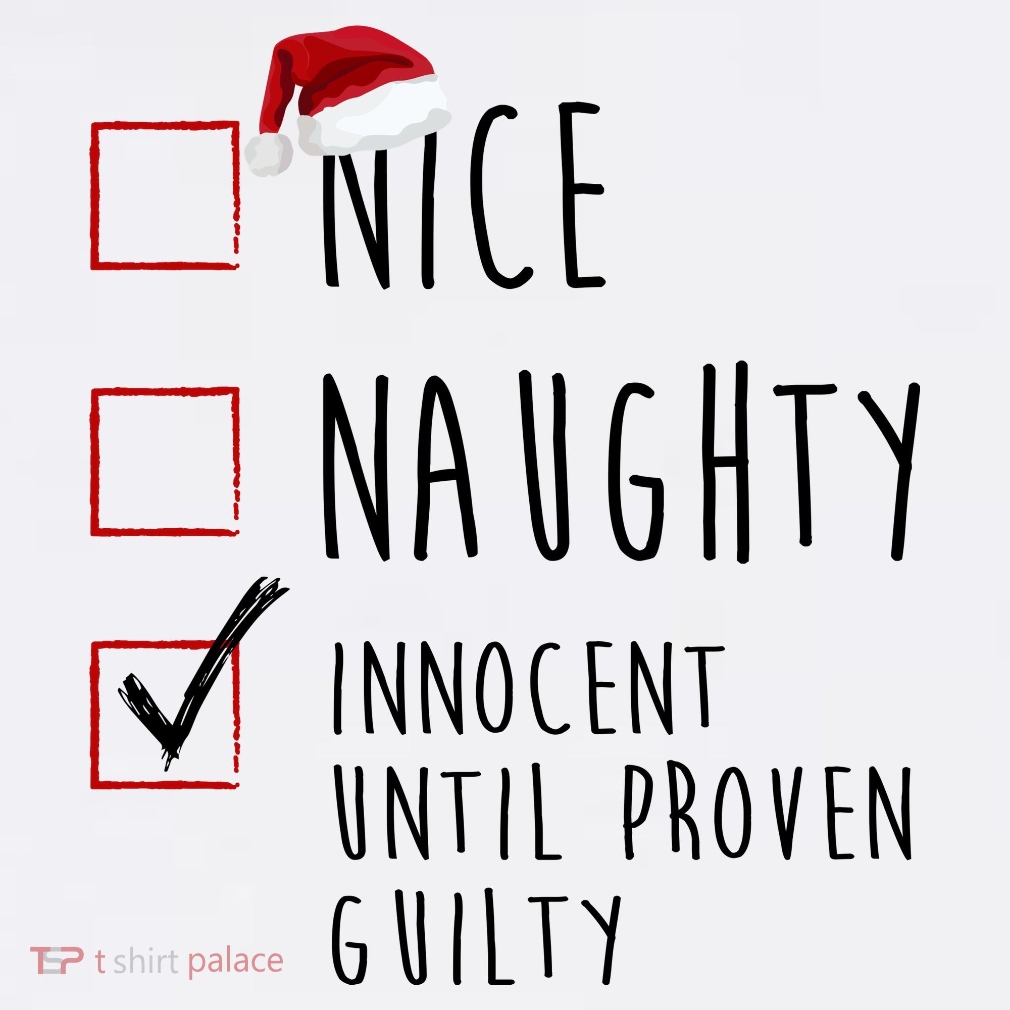 Nice Naughty Innocent Until Proven Guilty Christmas Checklist Mousepad