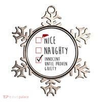 Nice Naughty Innocent Until Proven Guilty Christmas Checklist Ornament thumb 0