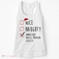 Nice Naughty Innocent Until Proven Guilty Christmas Checklist Women's Tank Top thumb 0