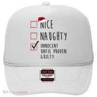 Nice Naughty Innocent Until Proven Guilty Christmas Checklist Hat thumb 0