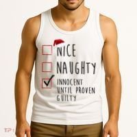 Nice Naughty Innocent Until Proven Guilty Christmas Checklist Tank Top thumb 3