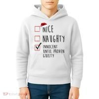 Nice Naughty Innocent Until Proven Guilty Christmas Checklist Kids Hoodie thumb 4