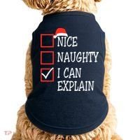 Nice Naughty I Can Explain Christmas List Xmas Santa Claus Doggie Tank thumb 0
