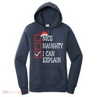 Nice Naughty I Can Explain Christmas List Xmas Santa Claus Women's Hoodie thumb 0