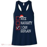 Nice Naughty I Can Explain Christmas List Xmas Santa Claus Women's Tank Top thumb 0