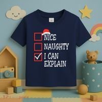 Nice Naughty I Can Explain Christmas List Xmas Santa Claus Toddler T-Shirt thumb 3