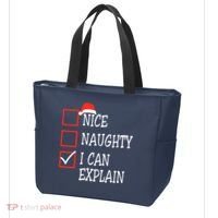 Nice Naughty I Can Explain Christmas List Xmas Santa Claus Tote Bag thumb 3