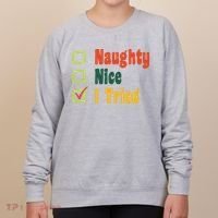 Naughty Nice I Tried Funny Christmas Women's Sweatshirt thumb 0