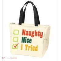 Naughty Nice I Tried Funny Christmas Tote Bag thumb 3
