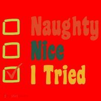 Naughty Nice I Tried Funny Christmas Santa Hat thumb 1