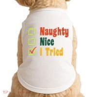 Naughty Nice I Tried Funny Christmas Doggie Tank thumb 0
