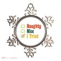 Naughty Nice I Tried Funny Christmas Ornament thumb 0