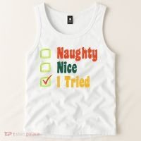 Naughty Nice I Tried Funny Christmas Tank Top thumb 2