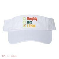 Naughty Nice I Tried Funny Christmas Visor thumb 0