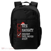Nice Naughty Innocent Until Proven Guilty Christmas List Backpack thumb 0