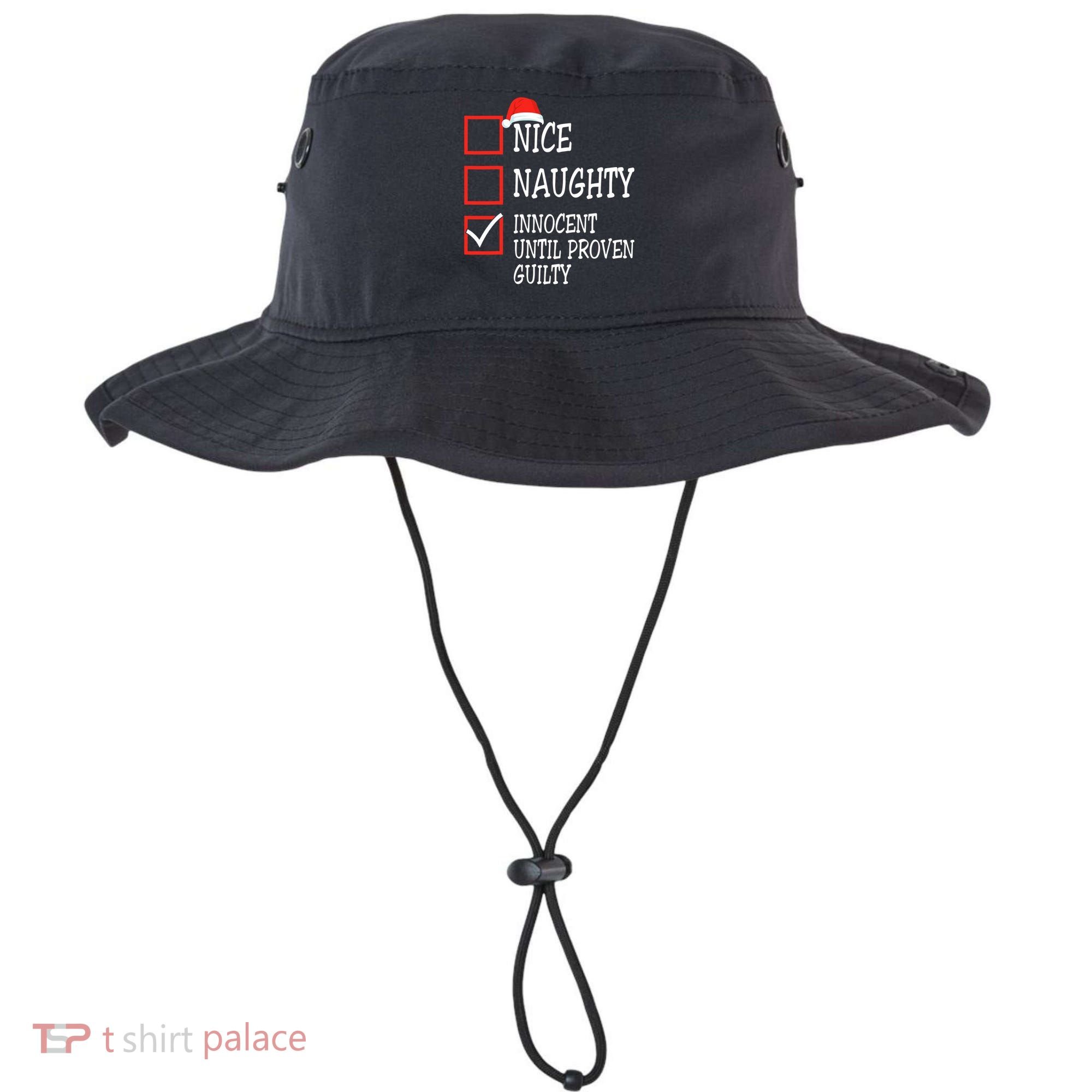 Nice Naughty Innocent Until Proven Guilty Christmas List Bucket Hat