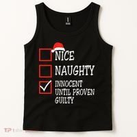 Nice Naughty Innocent Until Proven Guilty Christmas List Tank Top thumb 2