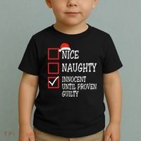 Nice Naughty Innocent Until Proven Guilty Christmas List Toddler T-Shirt thumb 2