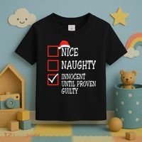 Nice Naughty Innocent Until Proven Guilty Christmas List Toddler T-Shirt thumb 3