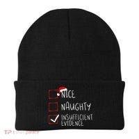 Nice Naughty Insufficient Evidence Christmas Santa Claus Beanie thumb 0