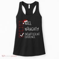 Nice Naughty Insufficient Evidence Christmas Santa Claus Women's Tank Top thumb 0