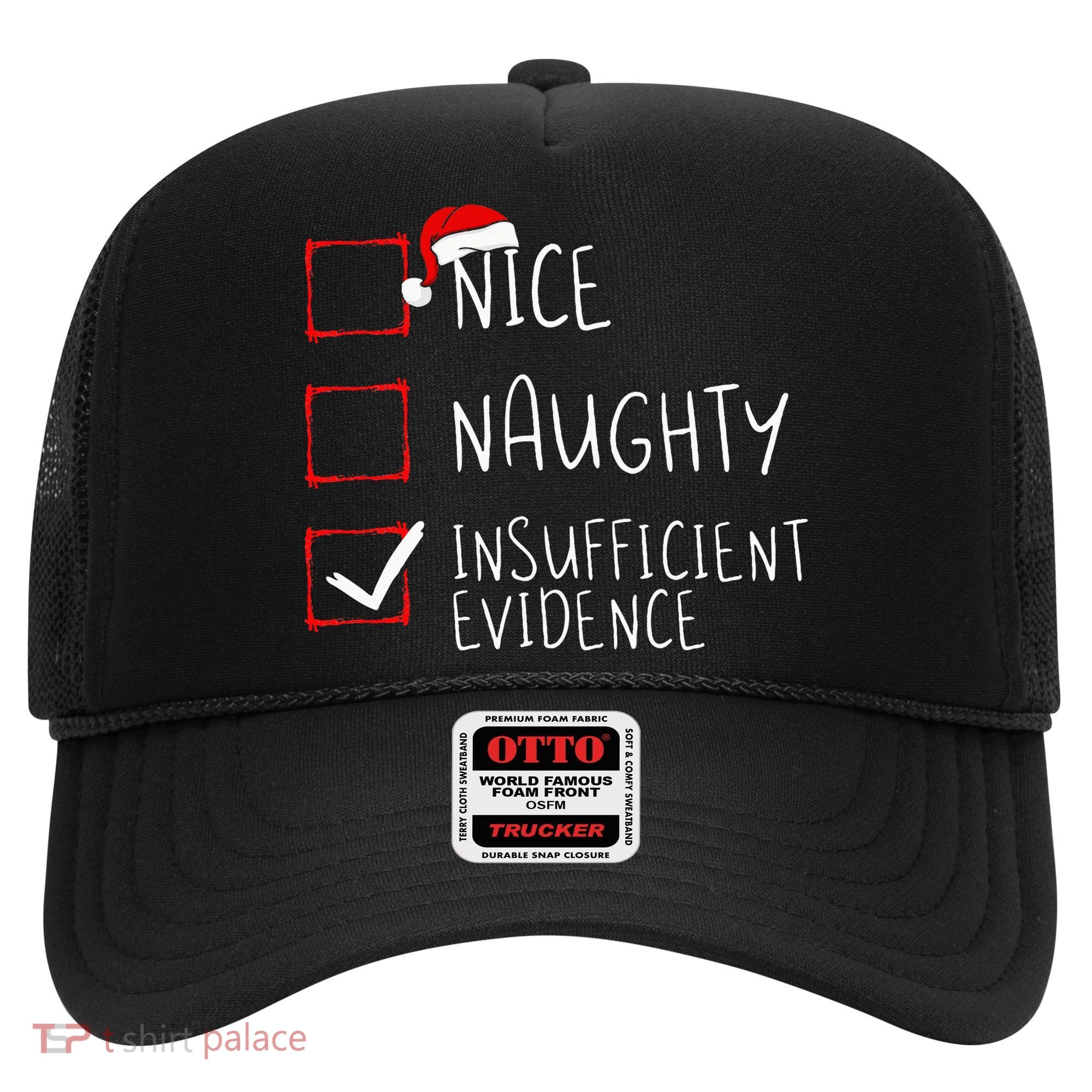 Nice Naughty Insufficient Evidence Christmas Santa Claus Hat