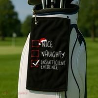 Nice Naughty Insufficient Evidence Christmas Santa Claus Golf Towel thumb 2