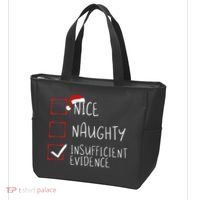 Nice Naughty Insufficient Evidence Christmas Santa Claus Tote Bag thumb 3