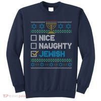 Nice Naughty Jewish Ugly Christmas Sweater Funny Hanukkah Sweatshirt thumb 0