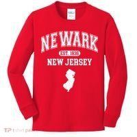 Newark New Jersey Est 1836 Varsity Kids Long Sleeve Shirt thumb 0