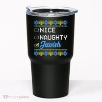 Nice Naughty Jewish Ugly Hanukkah Sweater Cute Chanukah Gift Tumbler thumb 0