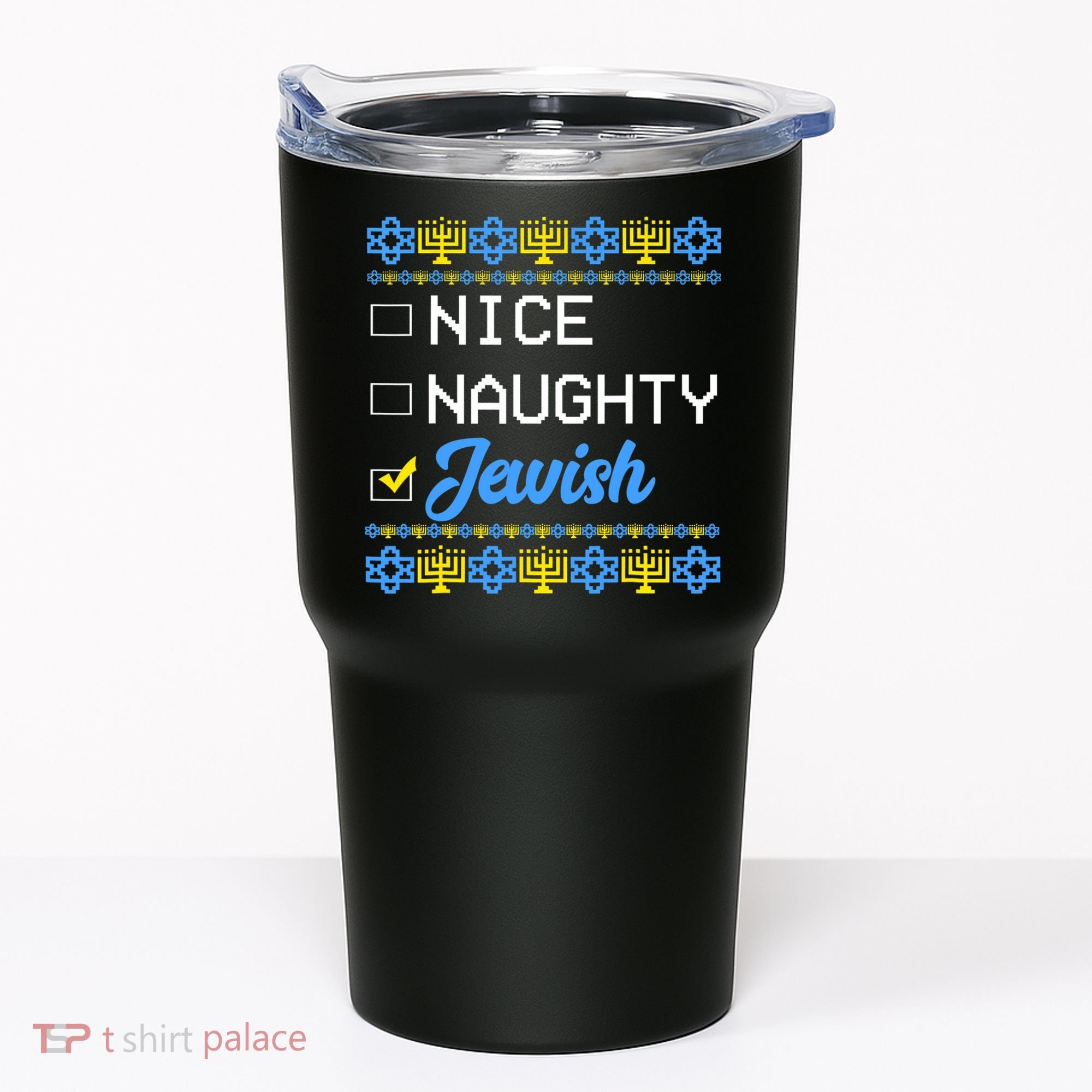 Nice Naughty Jewish Ugly Hanukkah Sweater Cute Chanukah Gift Tumbler