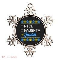 Nice Naughty Jewish Ugly Hanukkah Sweater Cute Chanukah Gift Ornament thumb 0