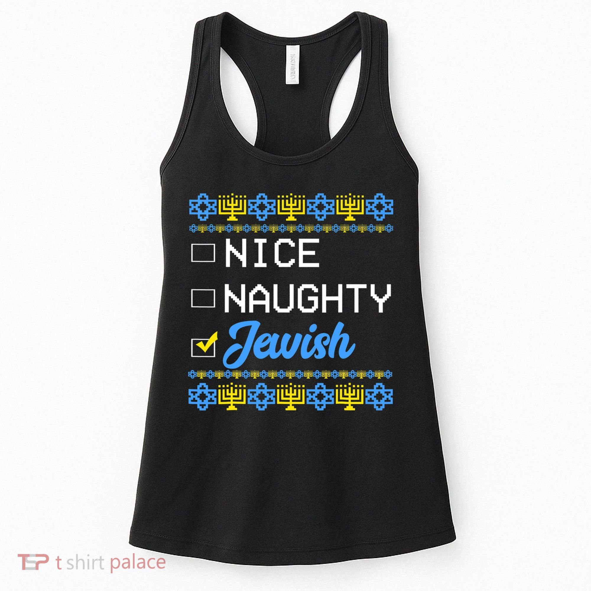 Nice Naughty Jewish Ugly Hanukkah Sweater Cute Chanukah Gift Women's Tank Top