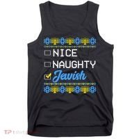 Nice Naughty Jewish Ugly Hanukkah Sweater Cute Chanukah Gift Tank Top thumb 0