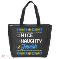 Nice Naughty Jewish Ugly Hanukkah Sweater Cute Chanukah Gift Tote Bag thumb 0