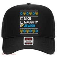 Nice Naughty Jewish Ugly Hanukkah Sweater Chanukah Jew Gift Hat thumb 0
